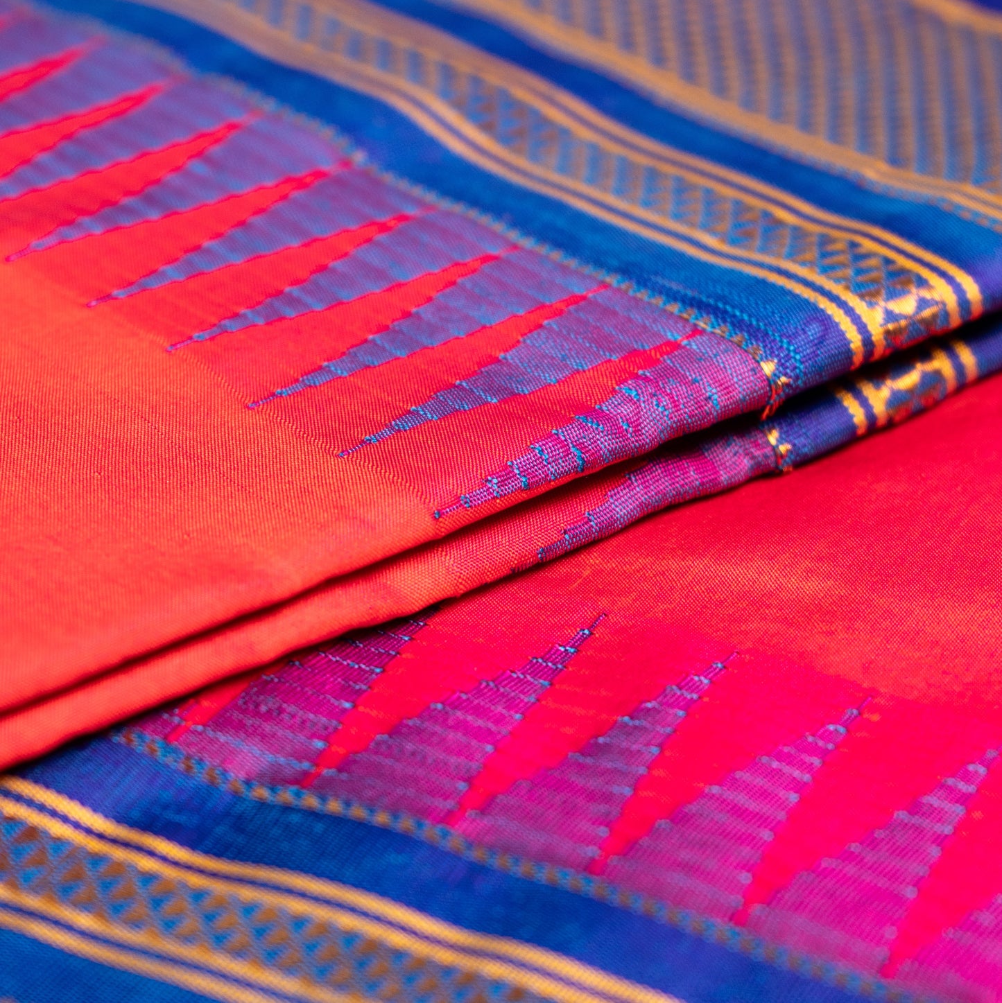 Pink Ilkal Pure Silk Saree with Contrast Border