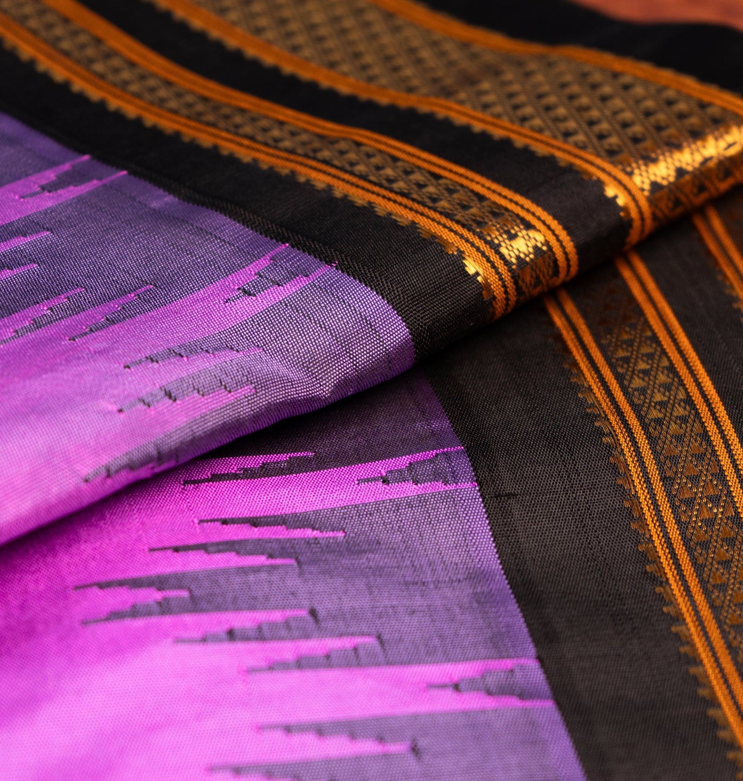 Pink Ilkal Pure Silk Saree with Contrast Border