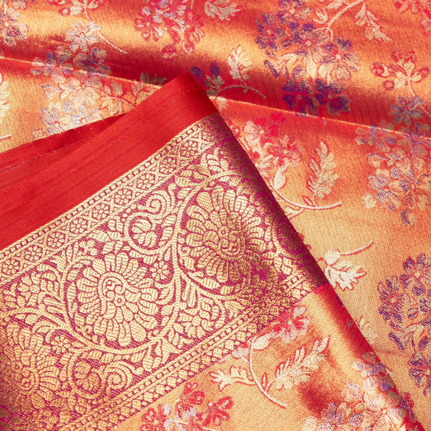 Light Pink Art Tissue Kanchipuram Saree with Border