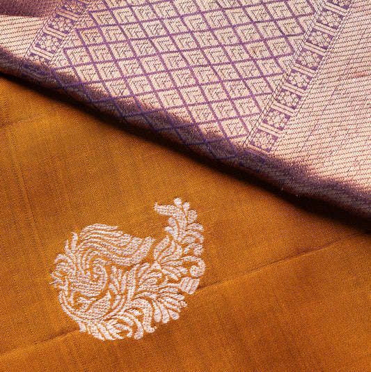 Pure Kanchipuram Saree in Dark Mustard