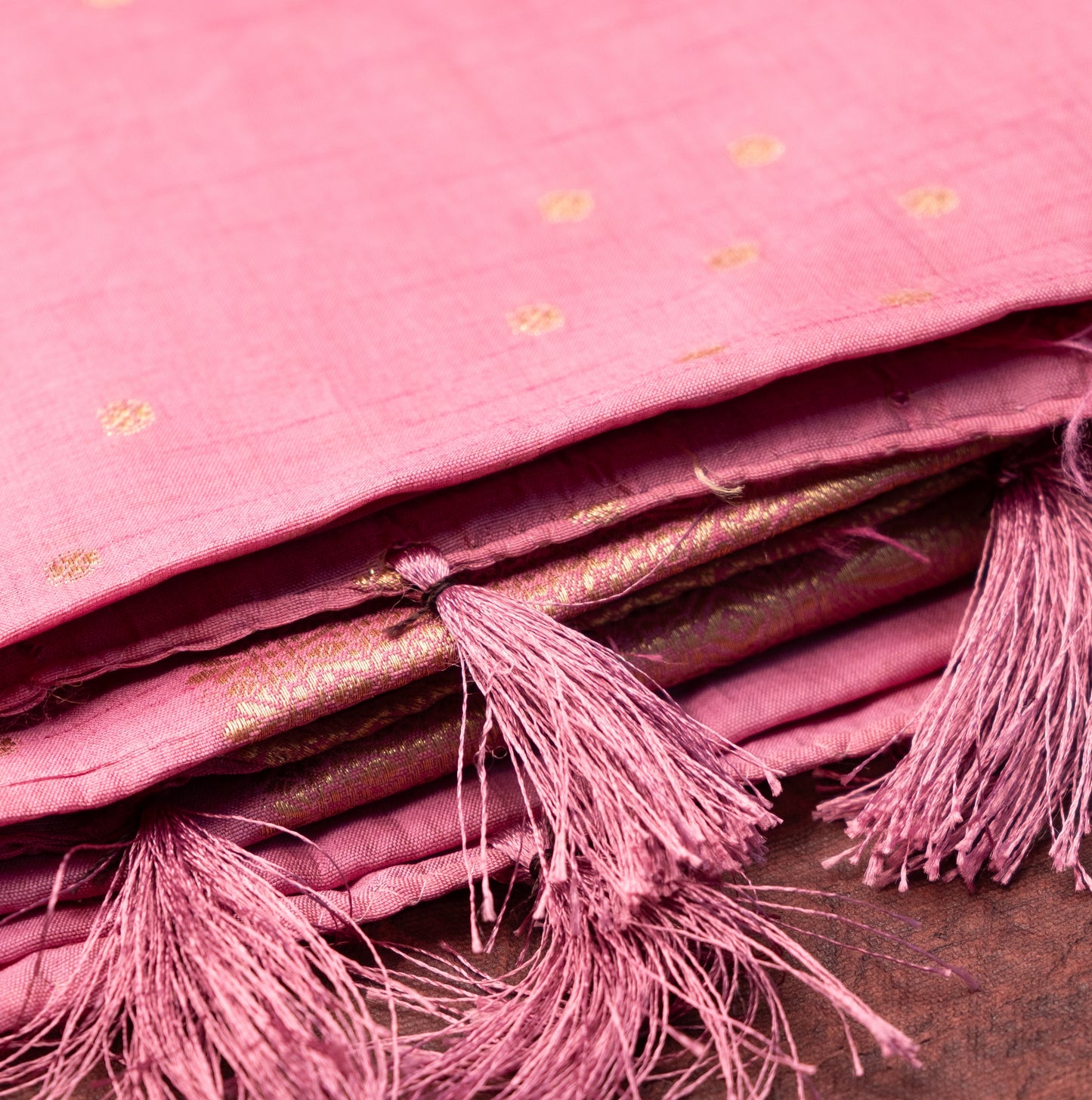 Tussar light lavender Saree with Zari butta and Lining pallu