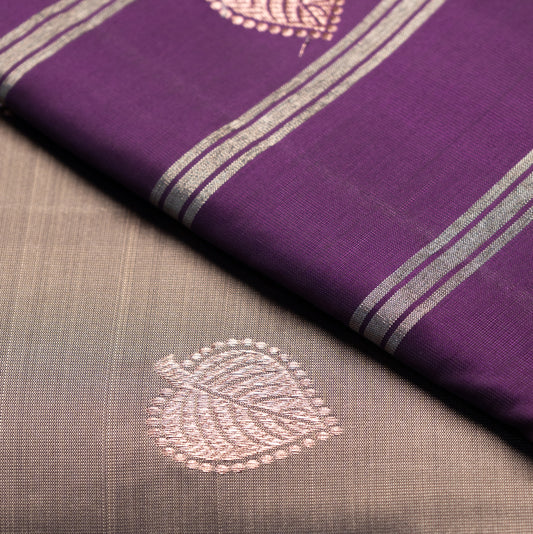 Pure Kanchipuram Grey Saree