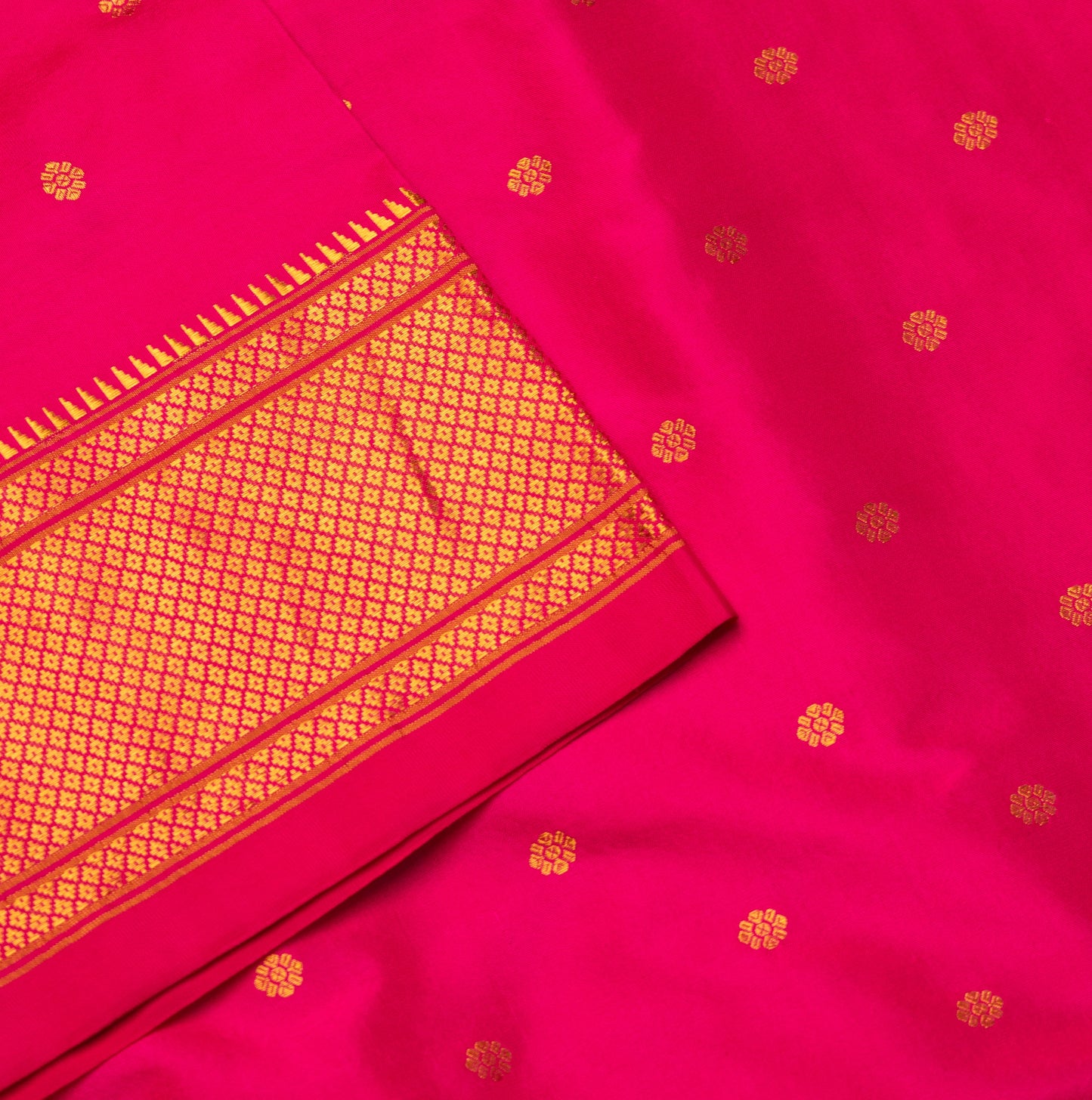 Rani Pink Paithani Saree with Chunari Butta
