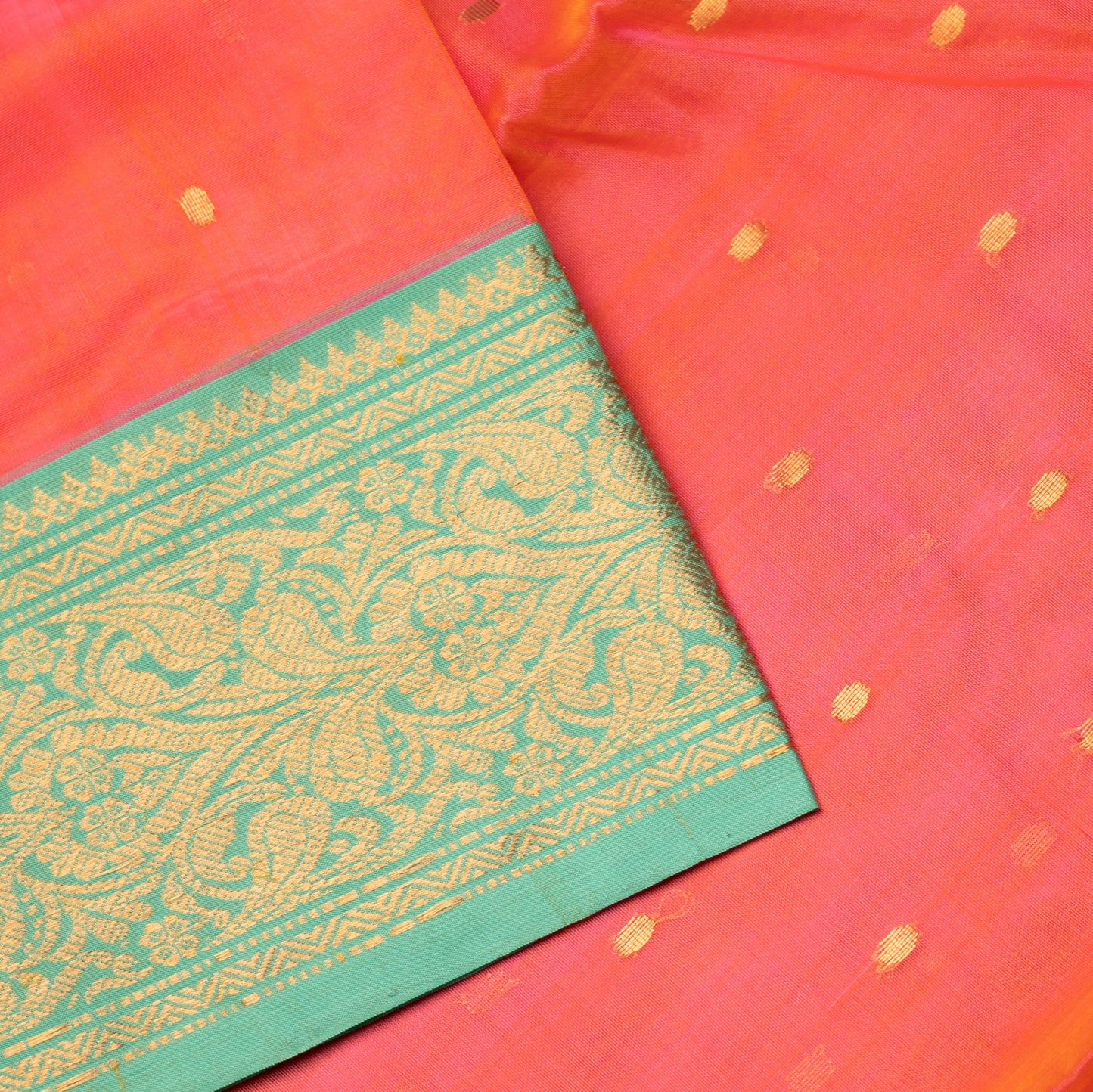 Chanderi Katan Silk in Aboli Light with Medium Border