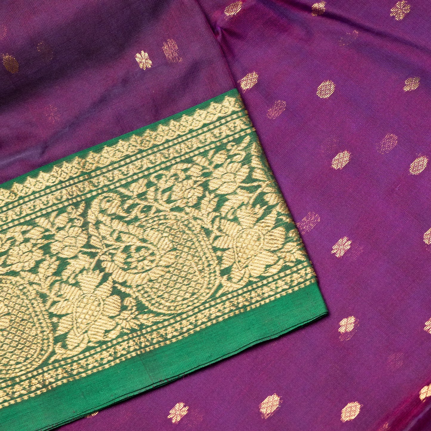 Chanderi Katan Silk Saree in Voilet