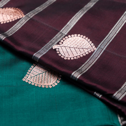 Pure Kanchipuram Coffee Green with Fern butta