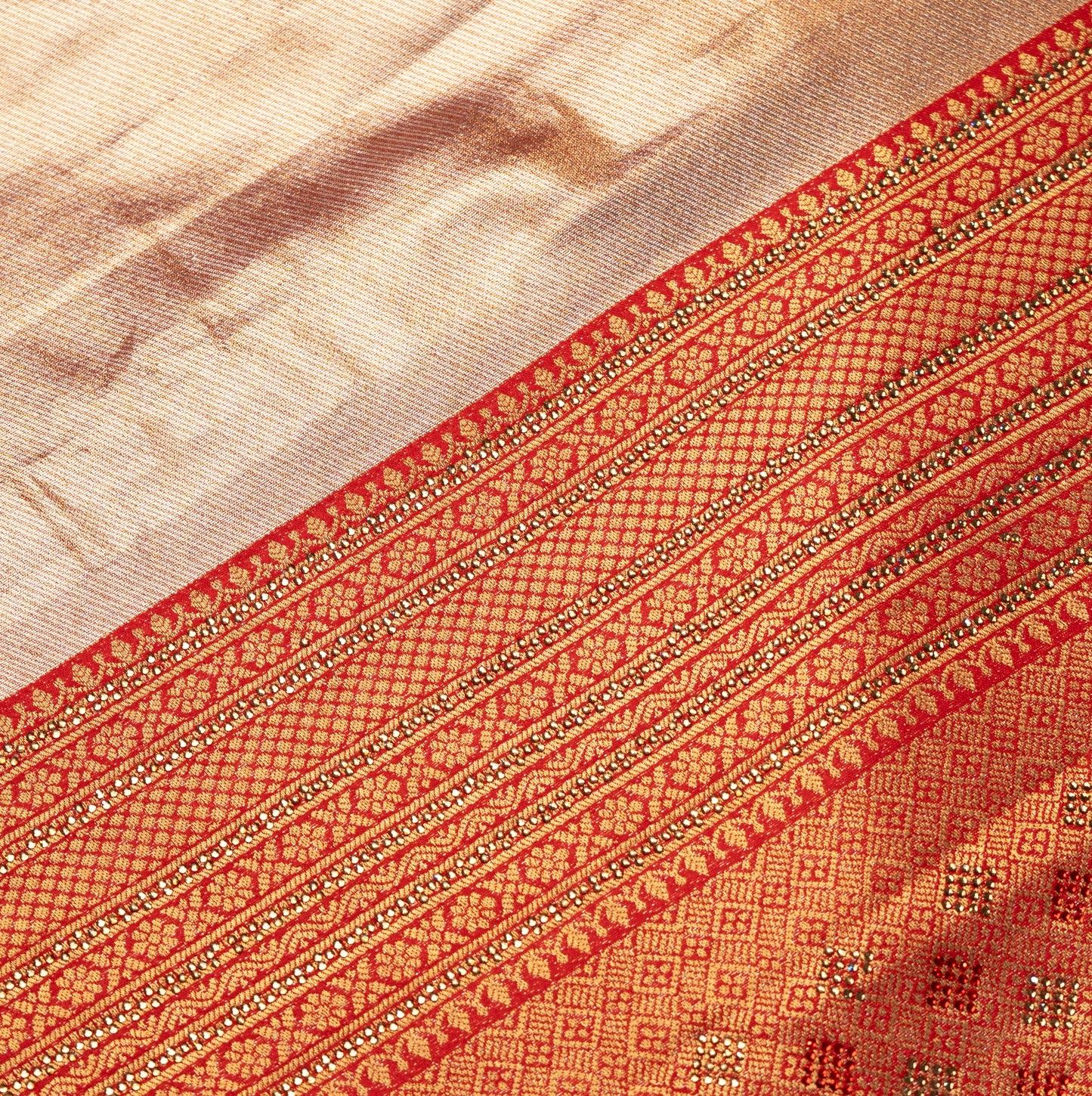 Golden Orange Designer Saree with Heavy Work Border & Designer Blouse