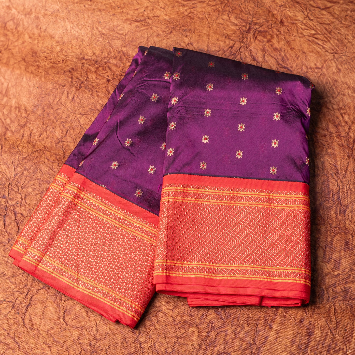 Wine Paithani Saree Contrast Border