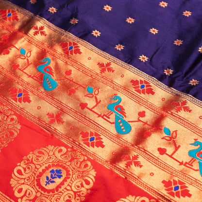 Jamun Paithani Saree Contrast Border