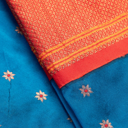 Royal Blue Paithani Saree Contrast Border
