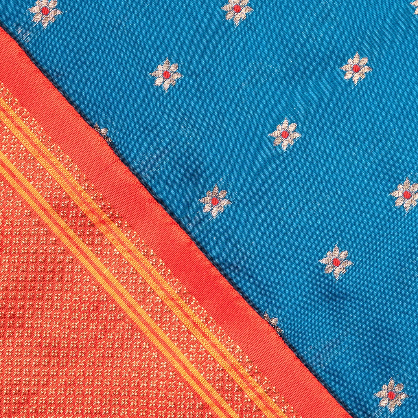 Royal Blue Paithani Saree Contrast Border
