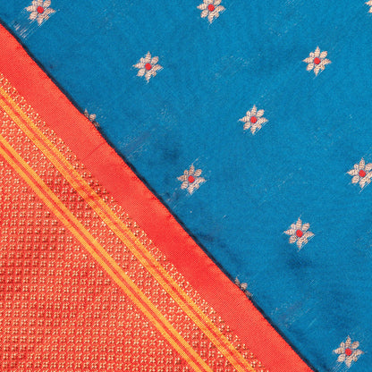 Royal Blue Paithani Saree Contrast Border