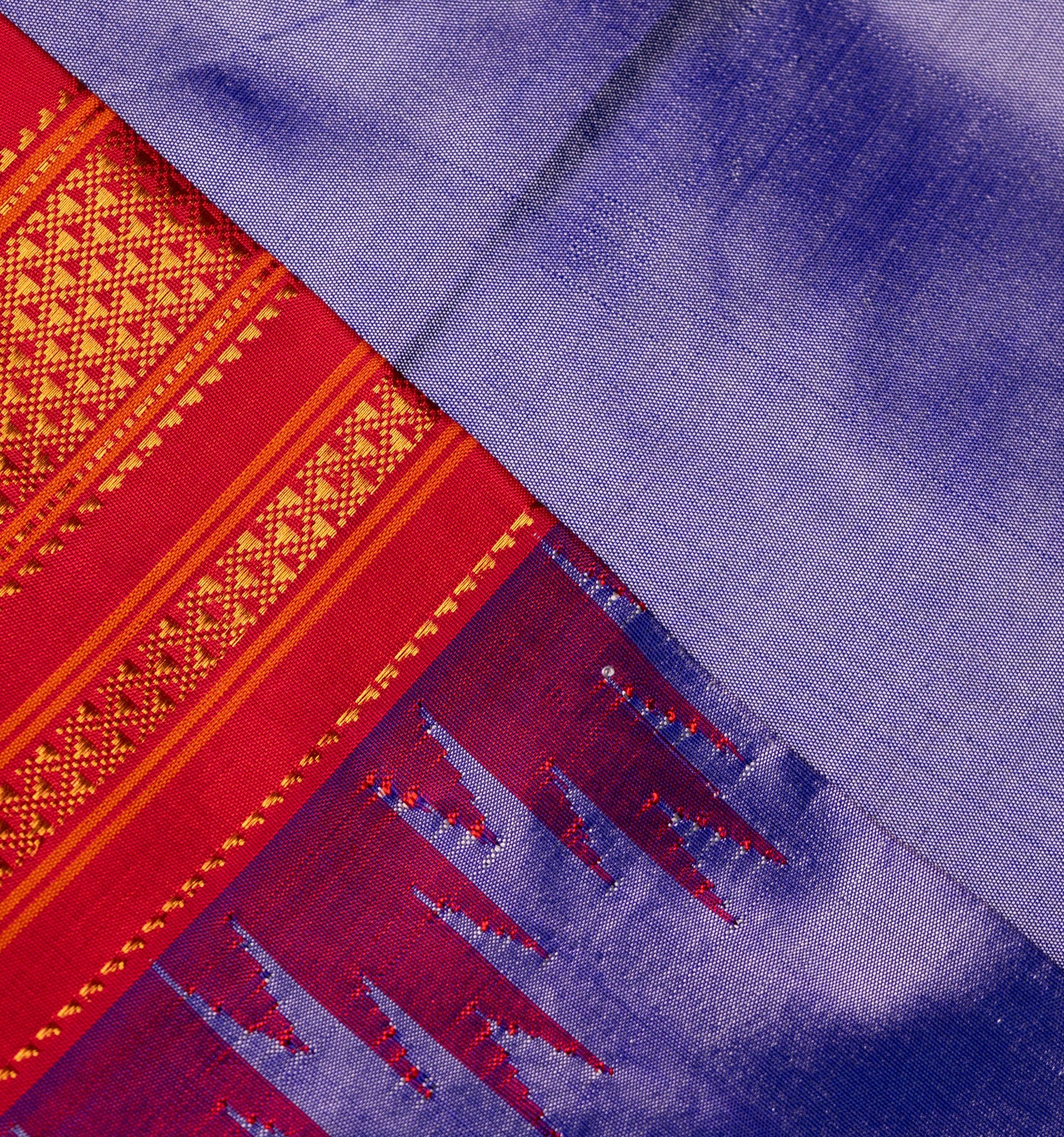 Lavender Ilkal Pure Silk Saree with Contrast Border