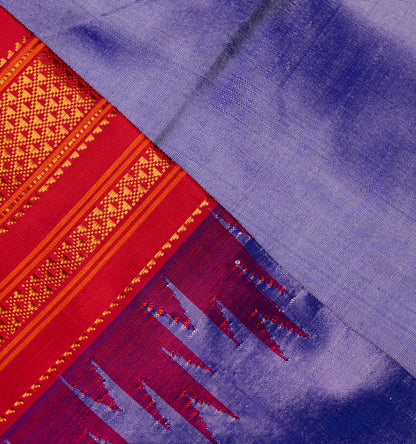 Lavender Ilkal Pure Silk Saree with Contrast Border