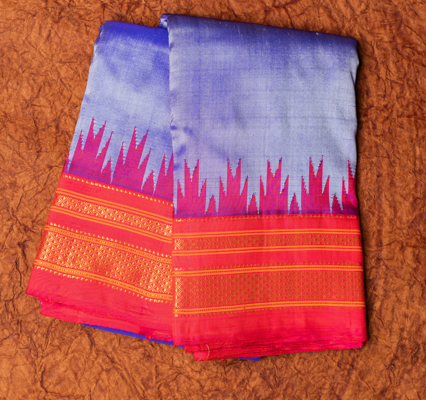 Lavender Ilkal Pure Silk Saree with Contrast Border