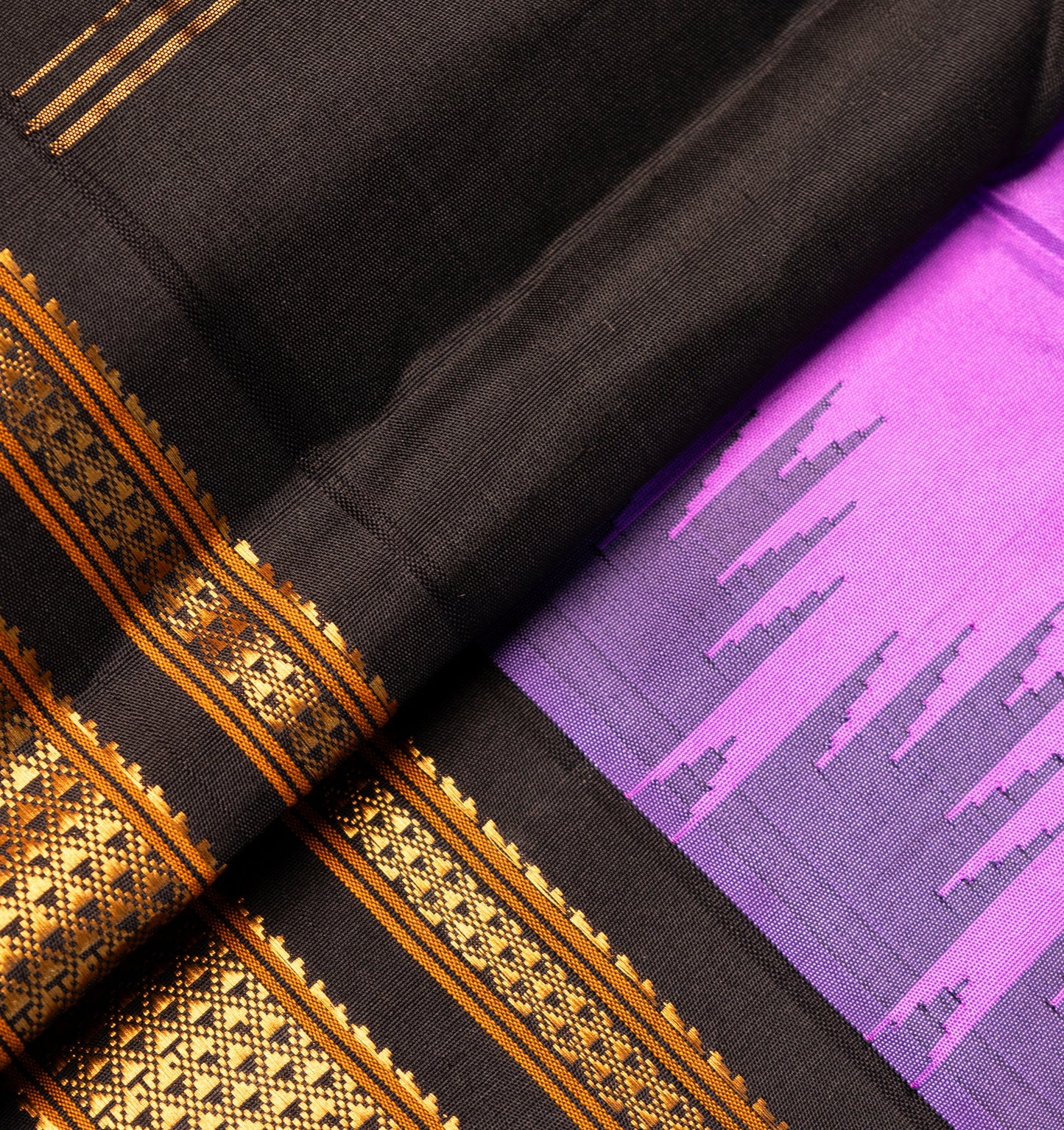 Pink Ilkal Pure Silk Saree with Contrast Border