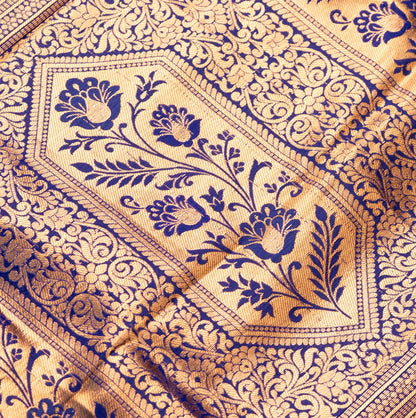 Lavender Gadwal Semi Silk Saree With Contrast Border