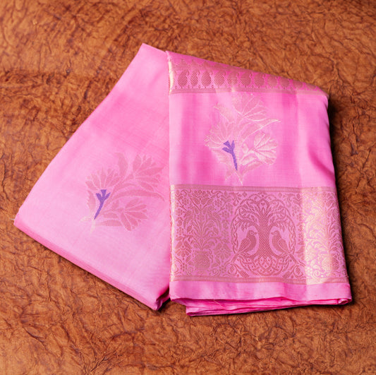 Pure Kanchipuram Baby Pink with Large Border
