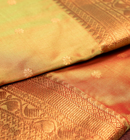 Anjeri Cross Traditional Kath Padar Semi Silk Saree with Contract Border