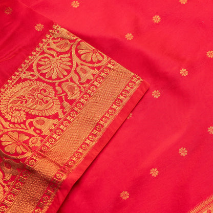 Rani Traditional Kath Padar Semi Silk Saree with Contract Border