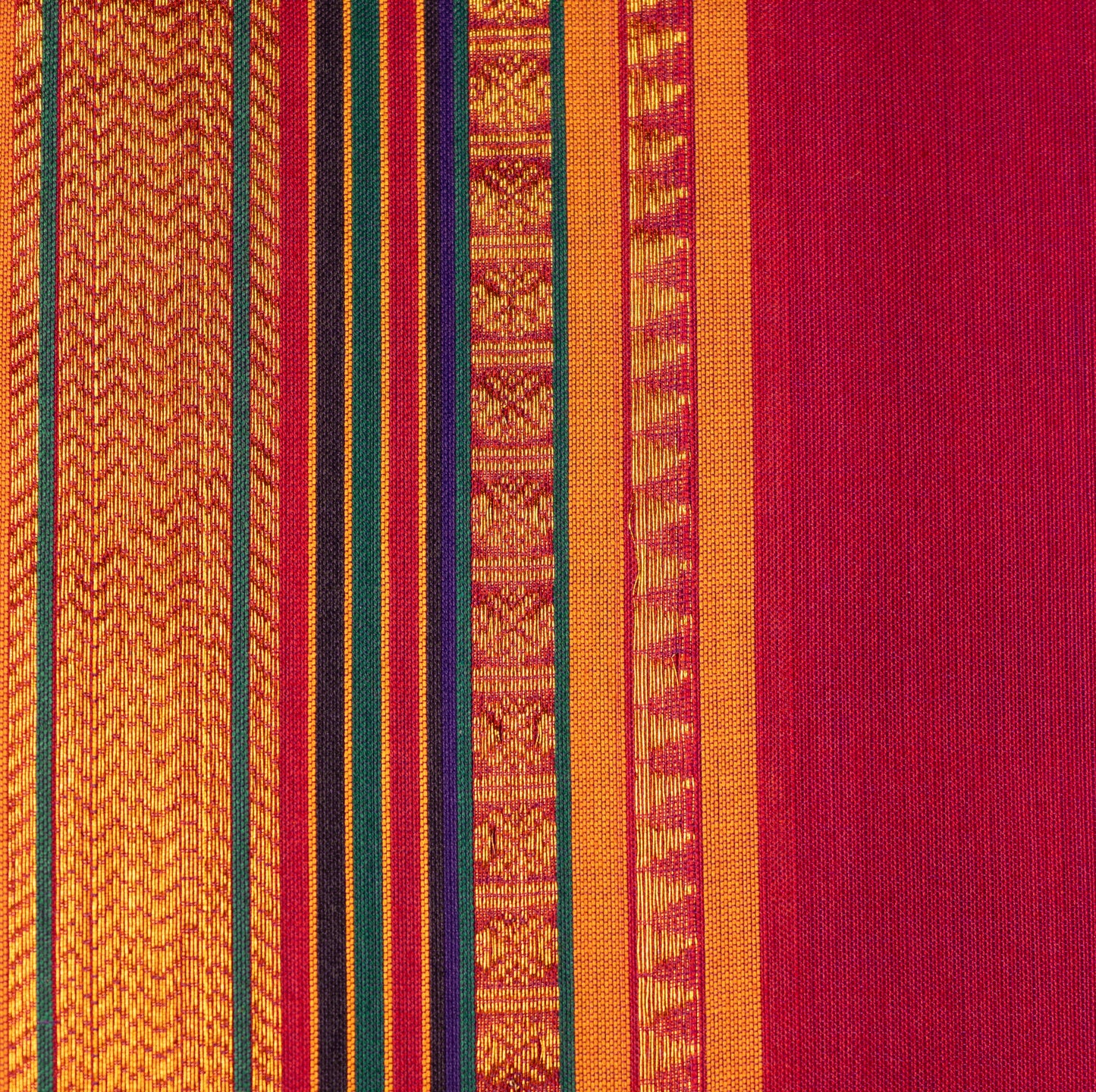 Rani Traditional Kath Padar Semi Silk Saree with Gayatri border