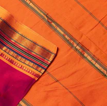 Rani Traditional Kath Padar Semi Silk Saree with Gayatri border