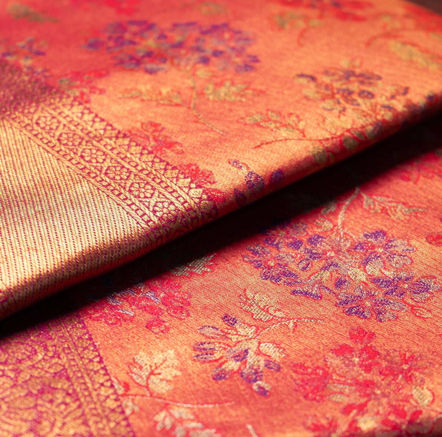 Light Pink Art Tissue Kanchipuram Saree with Border