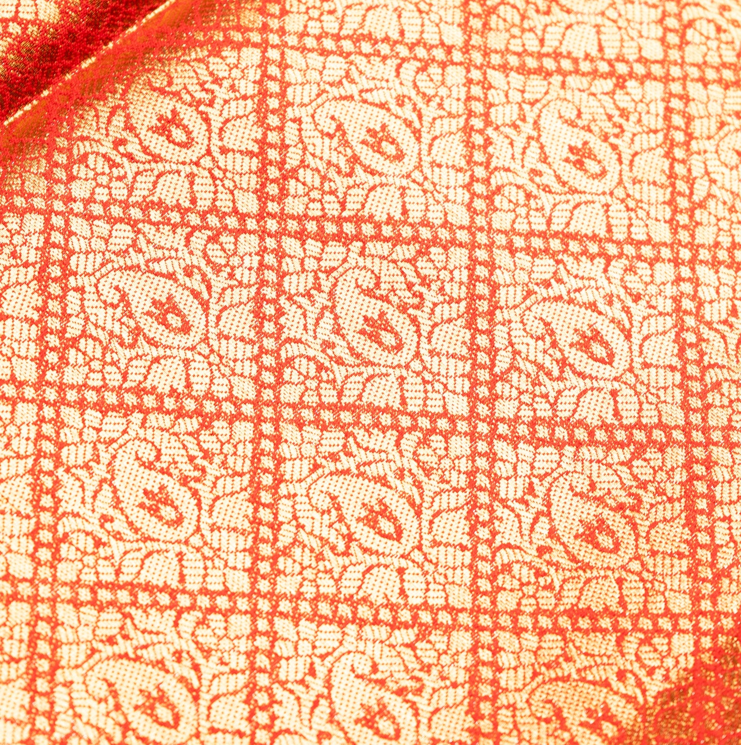 Light Orange Art Tissue Kanchipuram Saree with Border