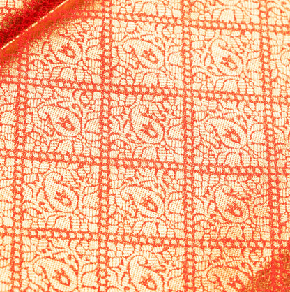 Light Orange Art Tissue Kanchipuram Saree with Border