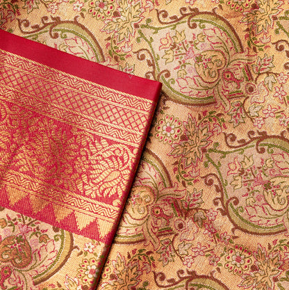 Pastel Pink Art Tissue Kanchipuram Saree with Border