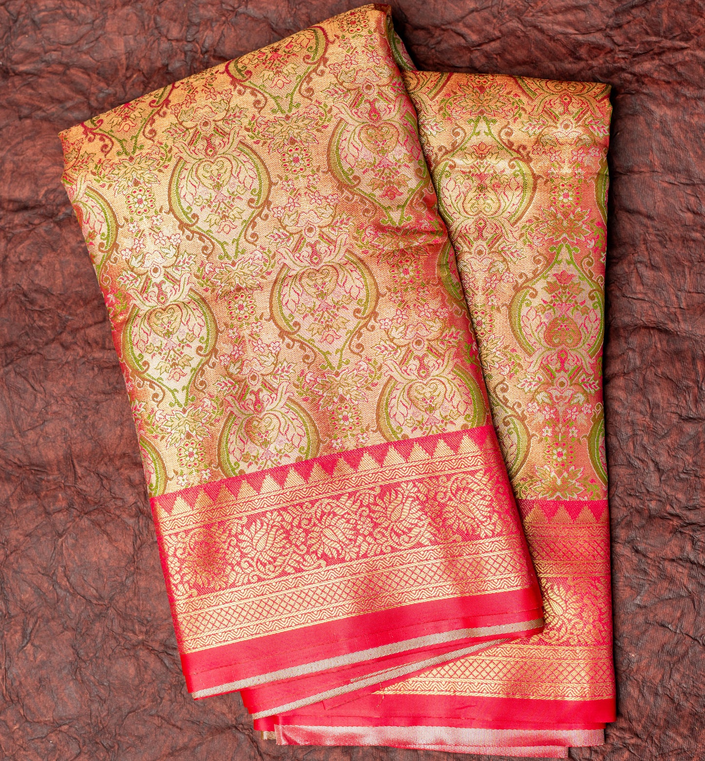 Pastel Pink Art Tissue Kanchipuram Saree with Border