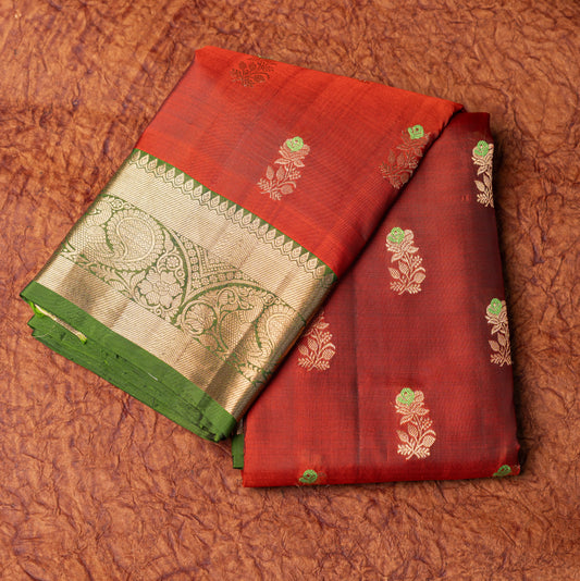 Pure Kanchipuram Saree in Maroon green