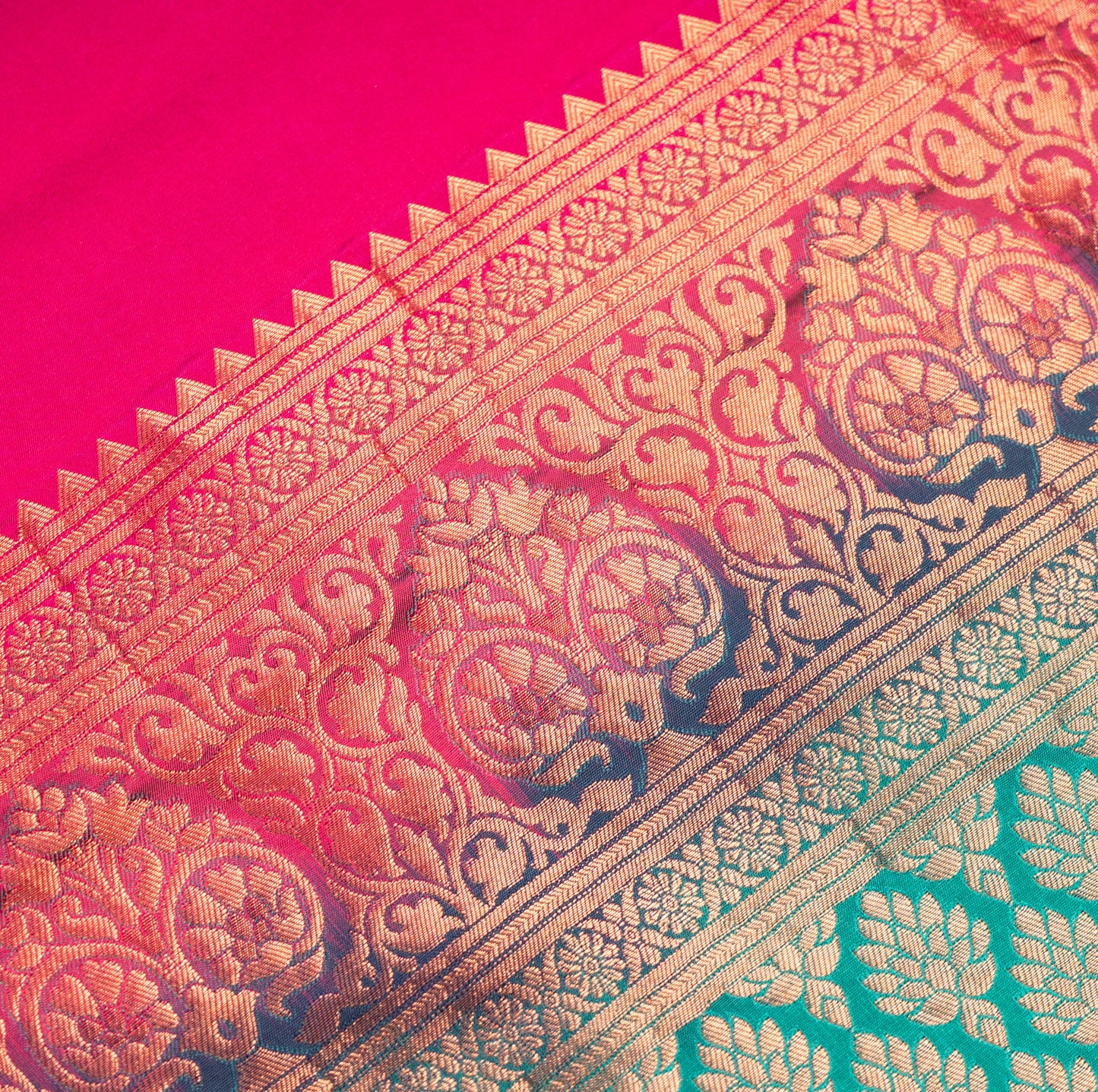 Pure Silk Pink Saree with Contrast Border