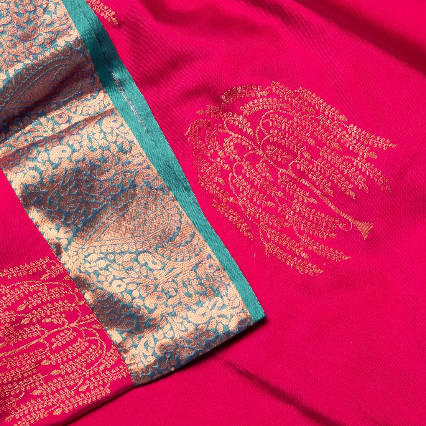 Pure Silk Pink Saree with Contrast Border
