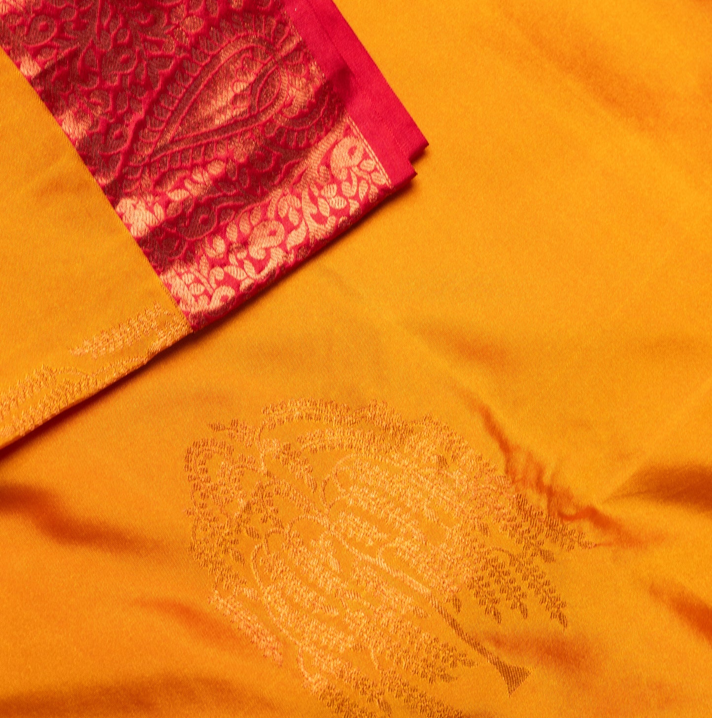 Pure Silk Yellow Saree with Border