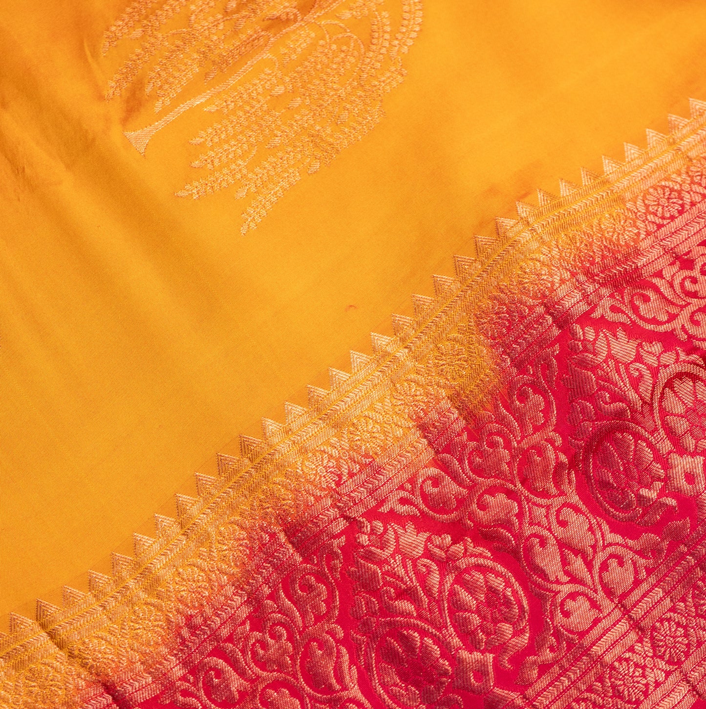 Pure Silk Yellow Saree with Border