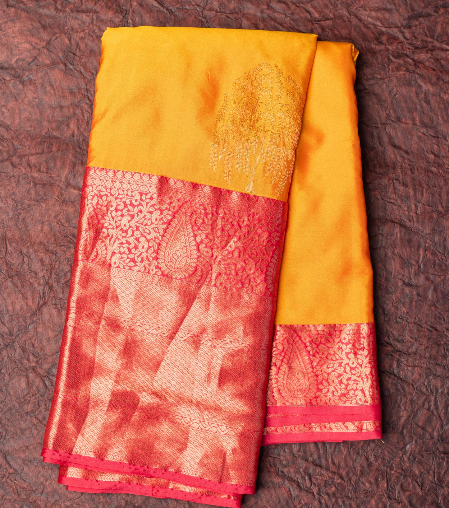 Pure Silk Yellow Saree with Border