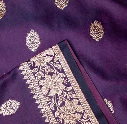 Purple Shalu Saree with Golden Zari