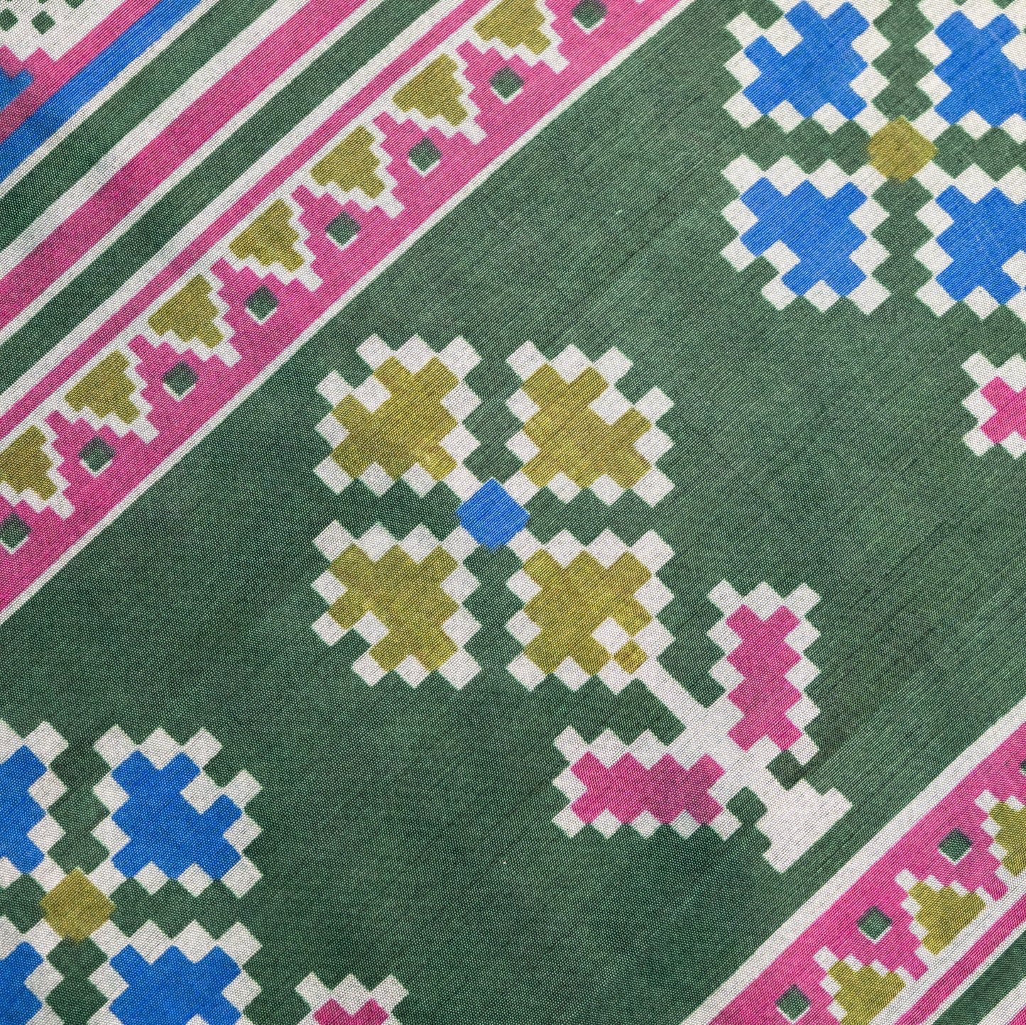 Green Patola with Zari border