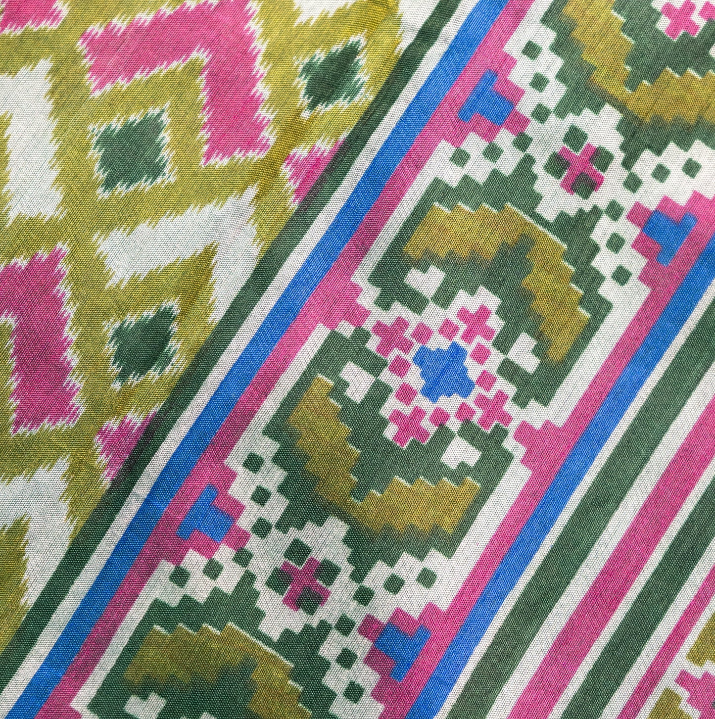 Green Patola with Zari border