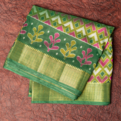 Green Patola with Zari border