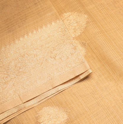 Fancy Golden Color Cotton Saree