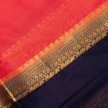 Red Chiffon Saree with medium Border