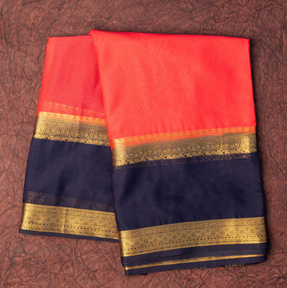 Red Chiffon Saree with medium Border