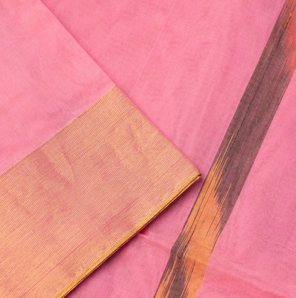 Cotton Patola Saree in Baby pink with Tissue border
