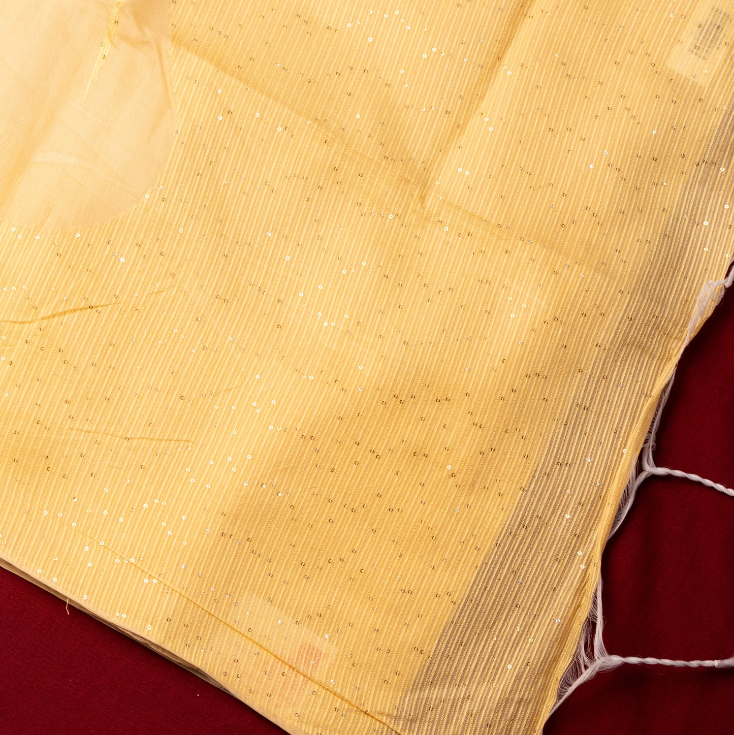 Cotton Yellow with Lining Pallu In Abla Work Tikli