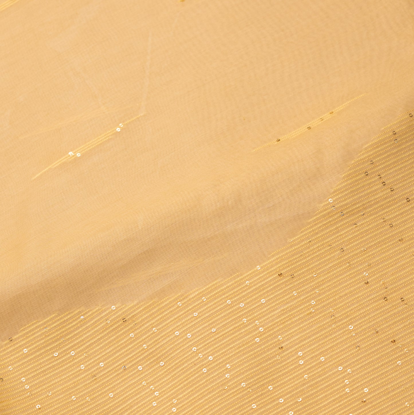 Cotton Yellow with Lining Pallu In Abla Work Tikli