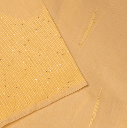 Cotton Yellow with Lining Pallu In Abla Work Tikli