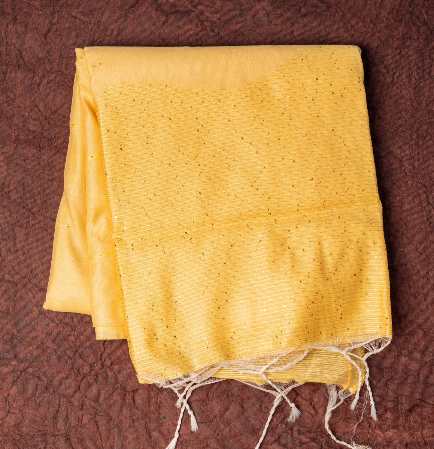 Cotton Yellow with Lining Pallu In Abla Work Tikli