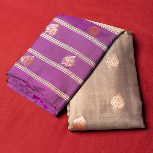 Pure Kanchipuram Grey Saree